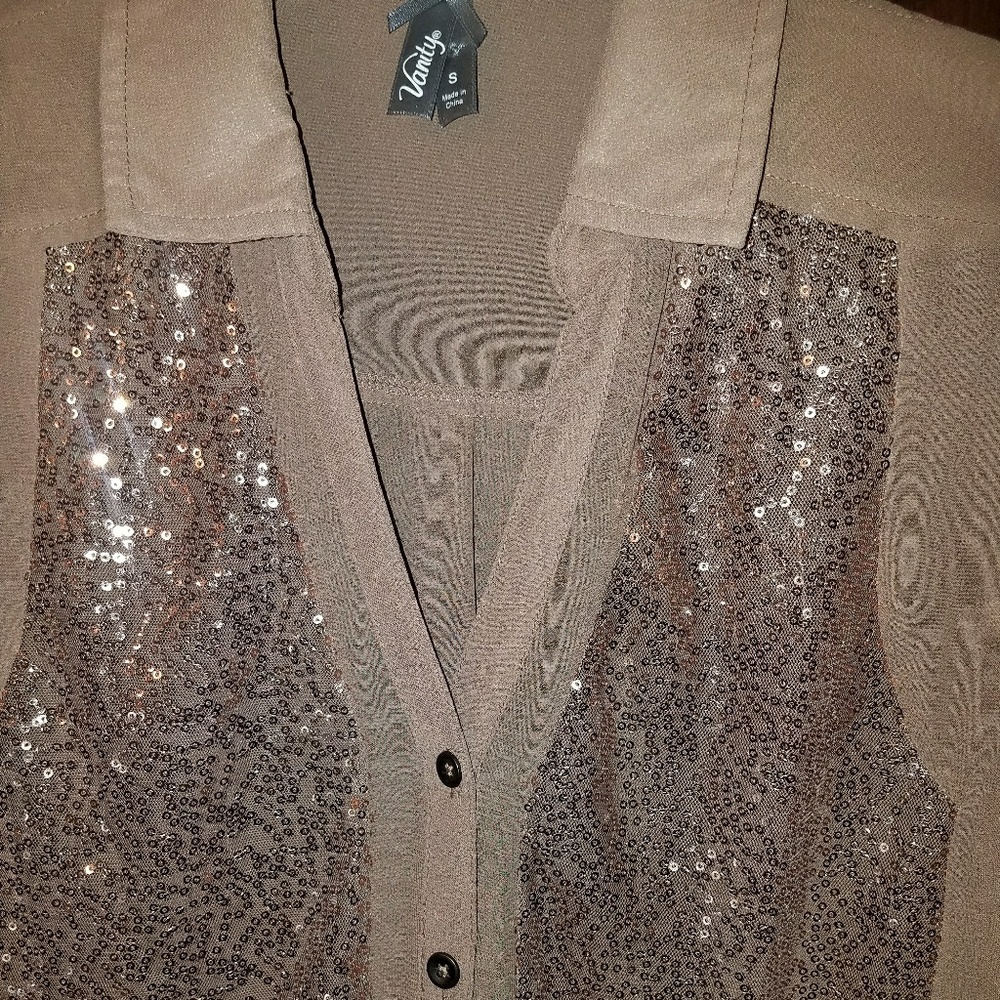 Rose Gold Sequin Blouse